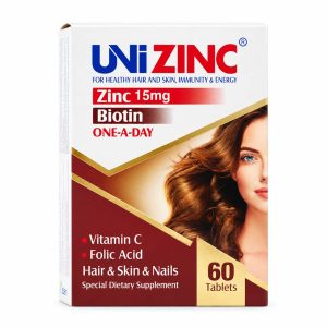 قرص یونی زینک (uni zinc) ابیان ۶۰ عددی